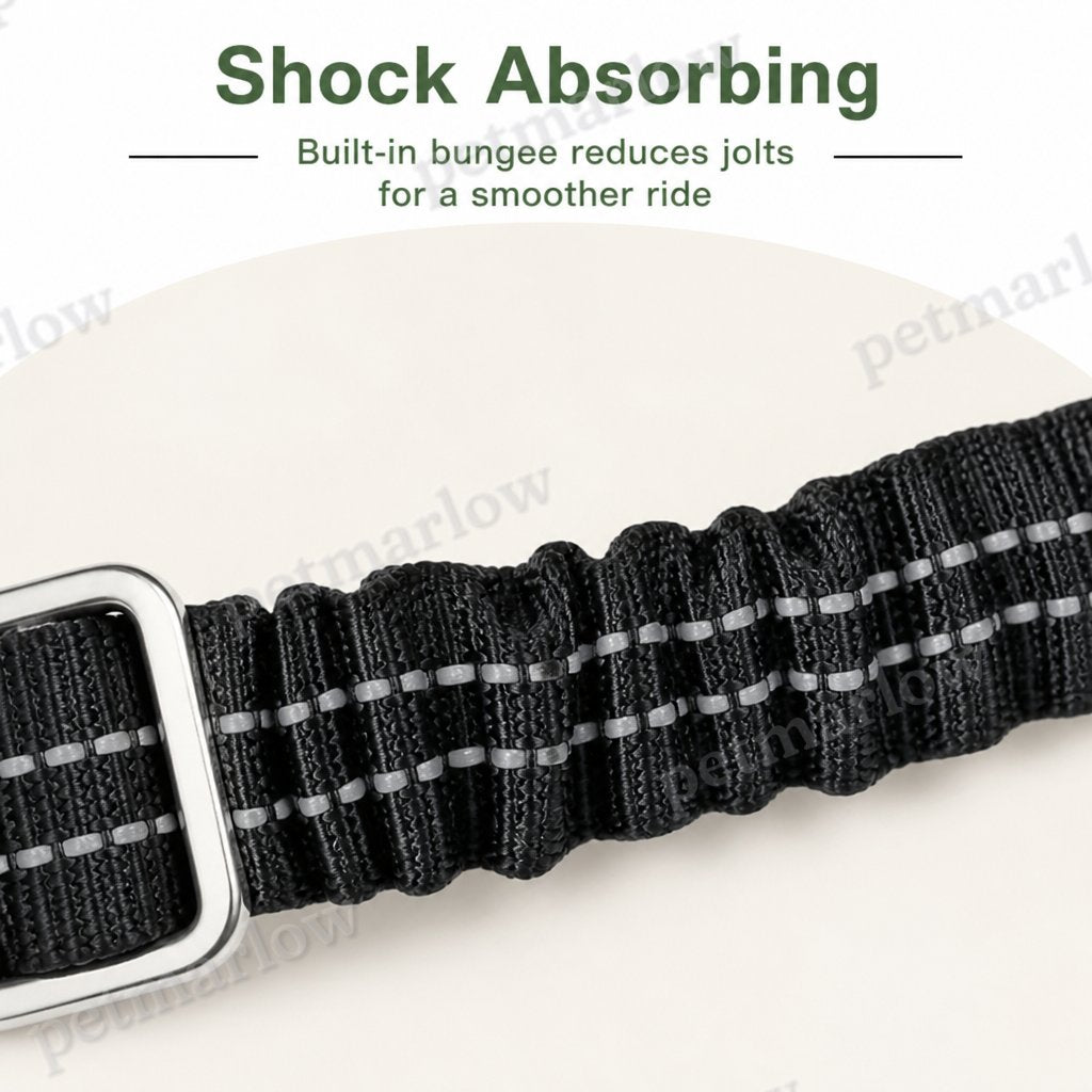 Petmarlow Adjustable Shock-Absorbing & Reflective Dog Car Safety Belt – view 6