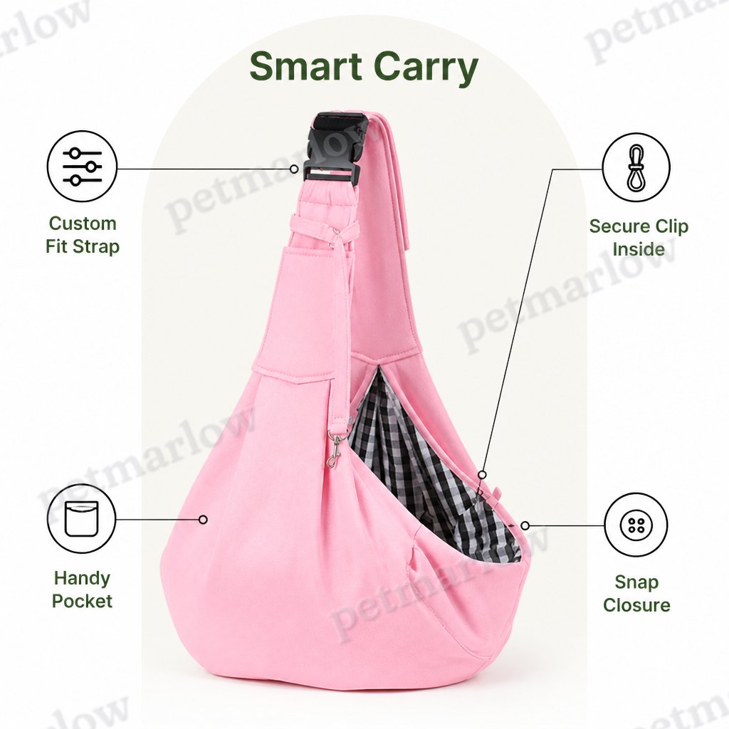 Petmarlow Adjustable Shoulder Strap & Safety Buckle Sling Carrier – view 6