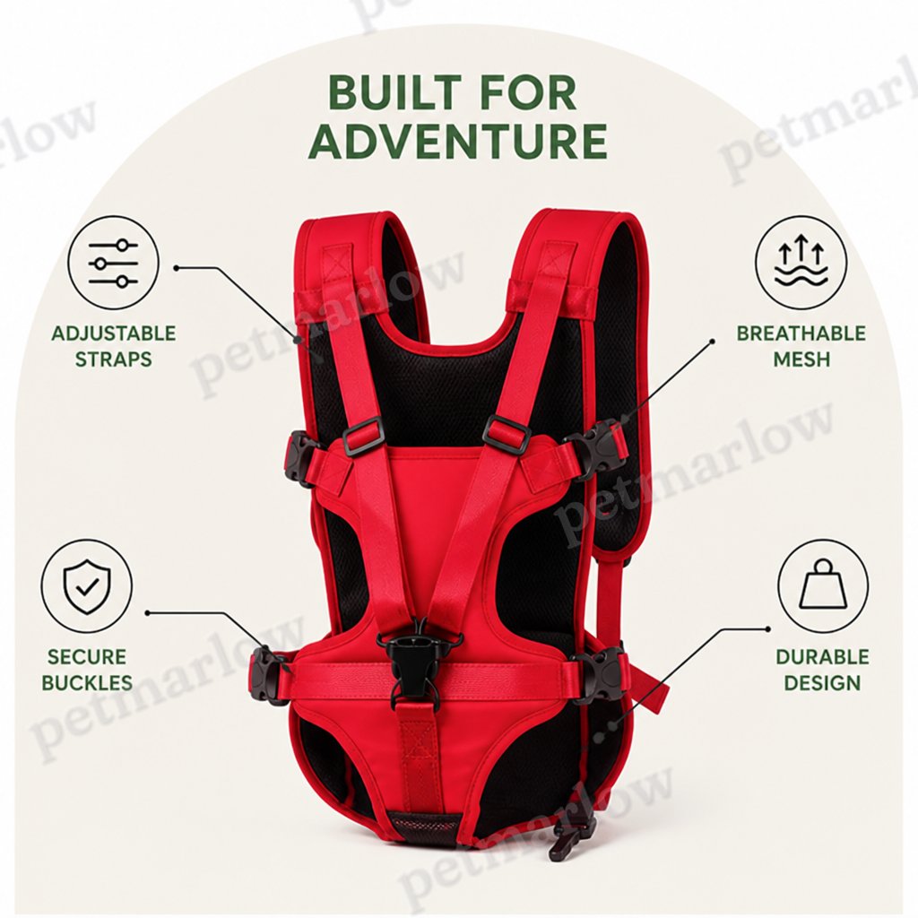 Petmarlow Adjustable Straps & Breathable Mesh Front Carrier Backpack – view 3