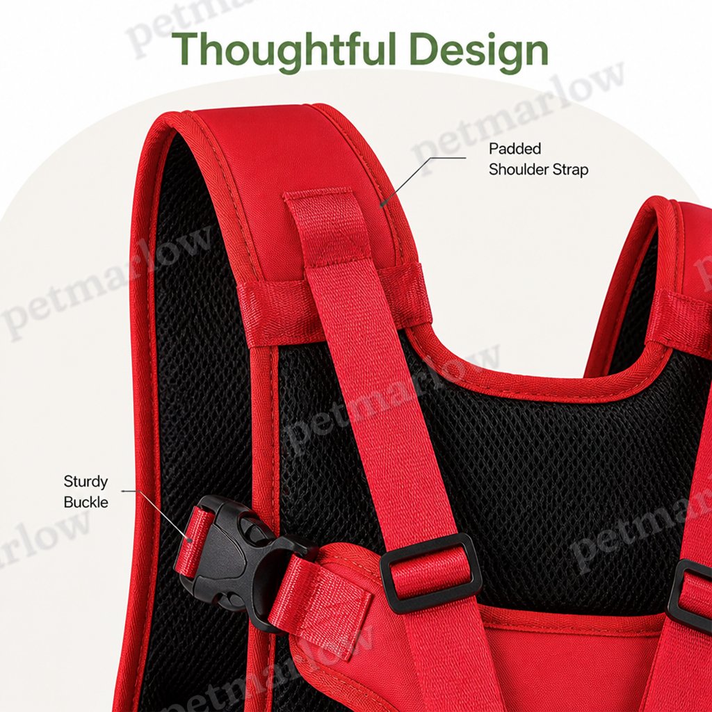 Petmarlow Adjustable Straps & Breathable Mesh Front Carrier Backpack – view 5