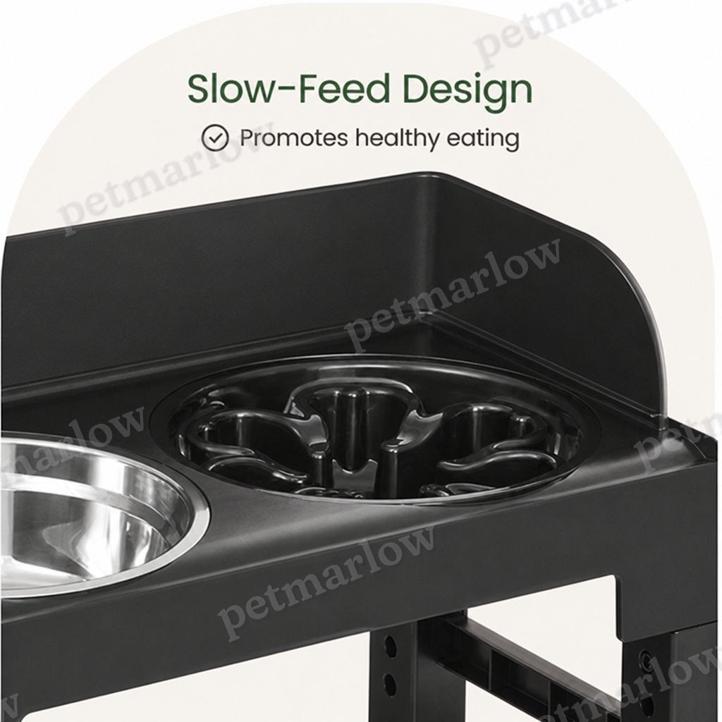 Petmarlow Adjustable & Tilting Raised Dog Feeder (Stainless Steel Bowls) – view 4