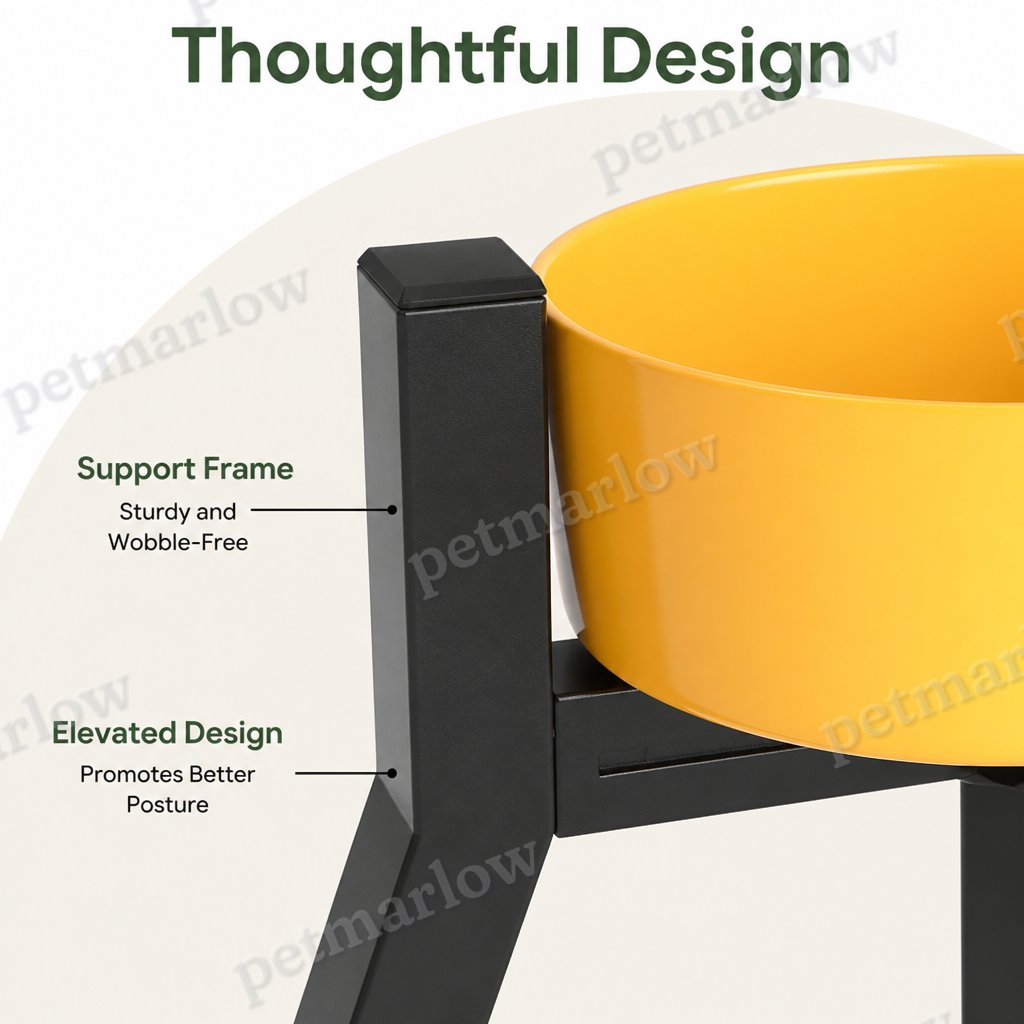 Petmarlow Adjustable Width & Foldable Elevated Dog Bowl Stand – view 4