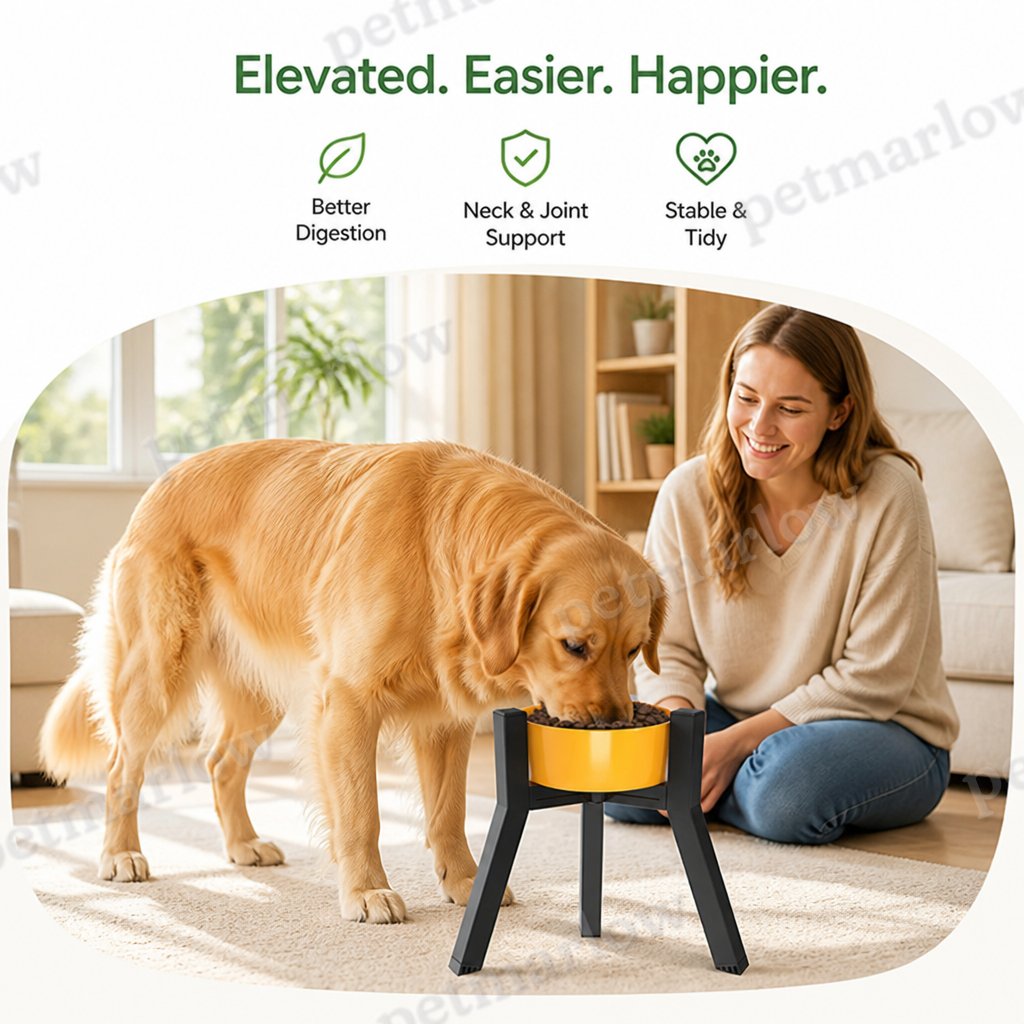 Petmarlow Adjustable Width & Foldable Elevated Dog Bowl Stand – view 5
