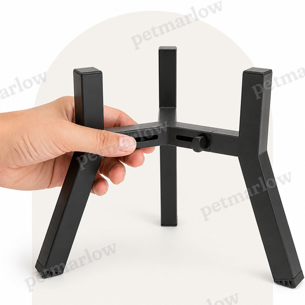Petmarlow Adjustable Width & Foldable Elevated Dog Bowl Stand – view 6
