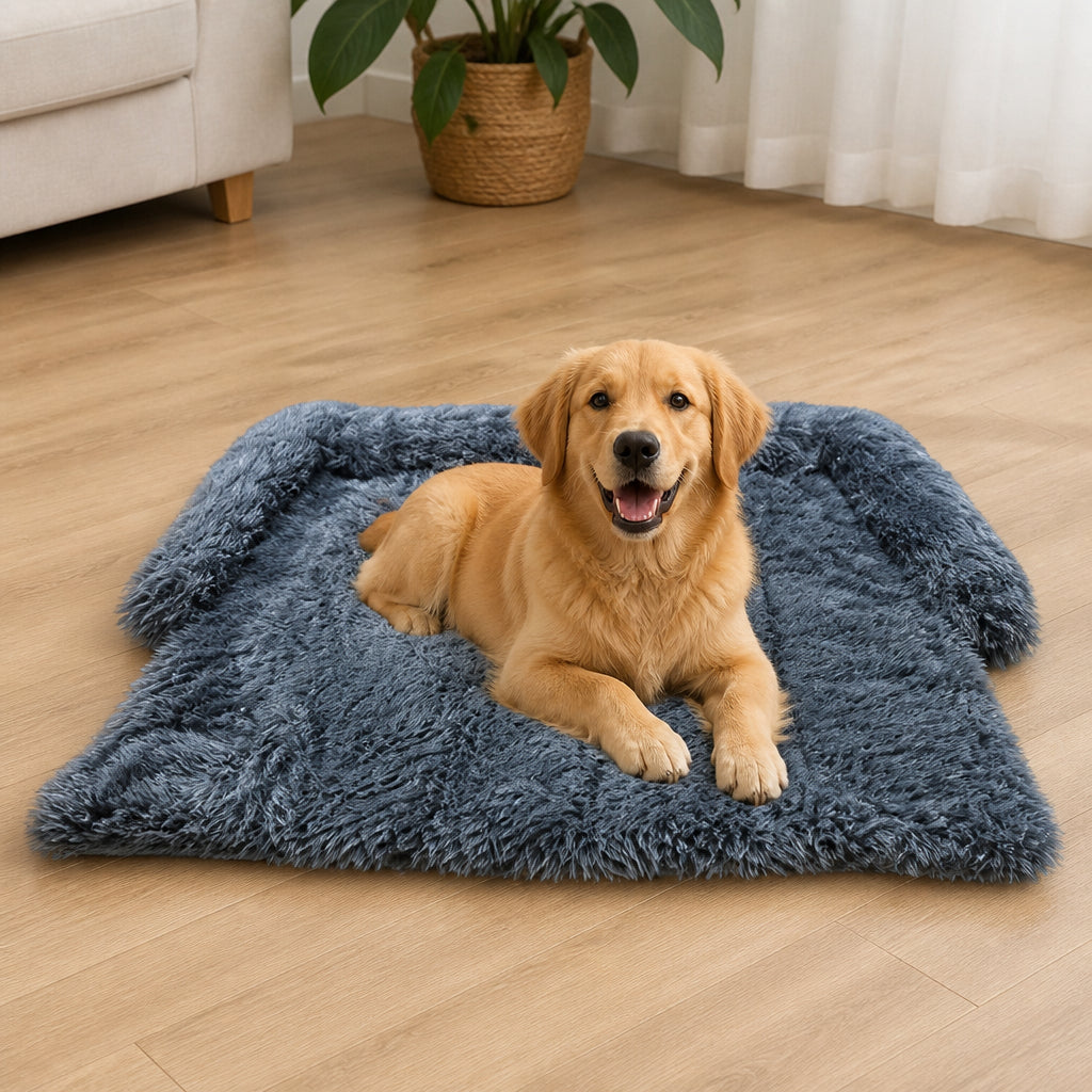 Petmarlow All-Season Fluffy Washable Sofa Bed (Non-Slip Bottom) – Dark Gray / S-35.43X31.5inch