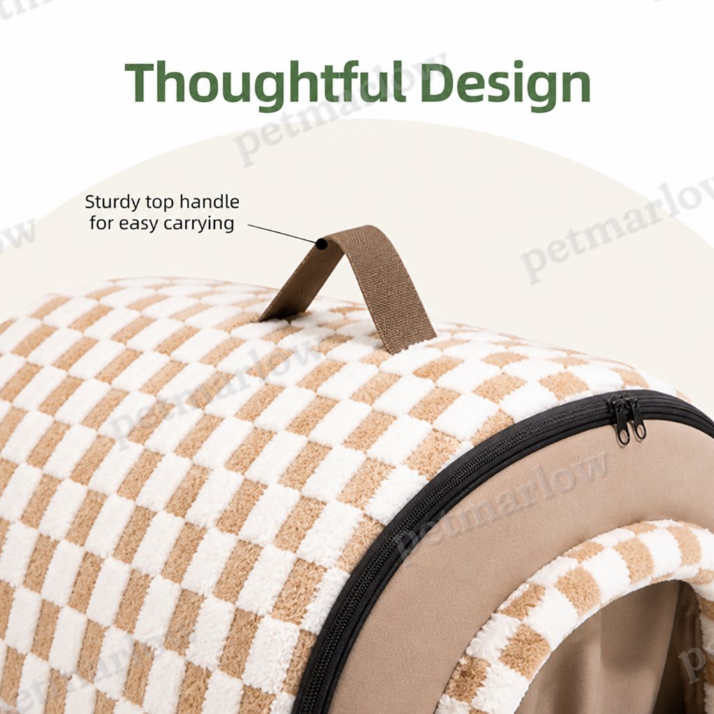 DogBedHouse All-Season Plush Enclosed Cat Bed (Removable & Washable Cover) – view 6