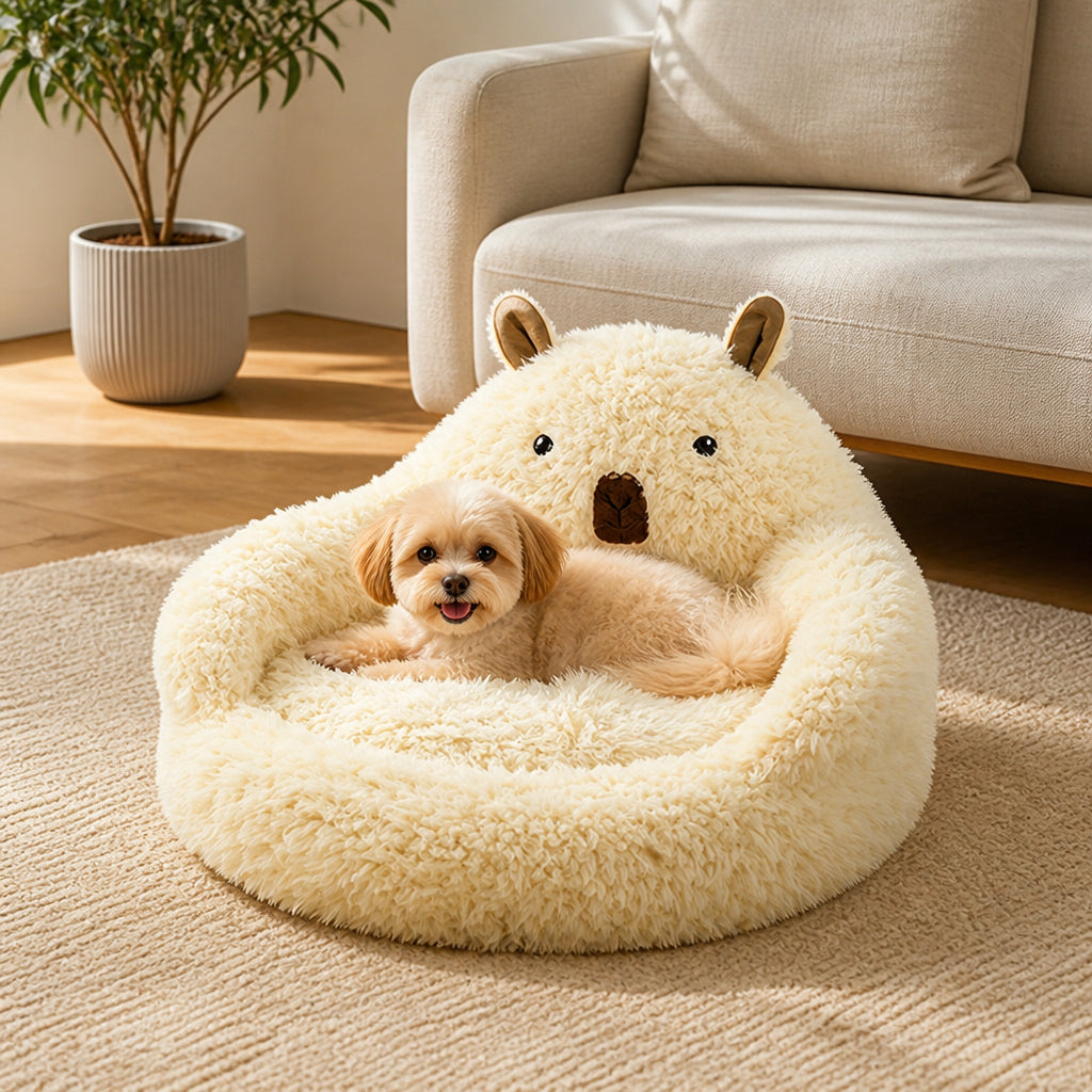 Petmarlow Alpaca Plush High-Rebound Pet Bed