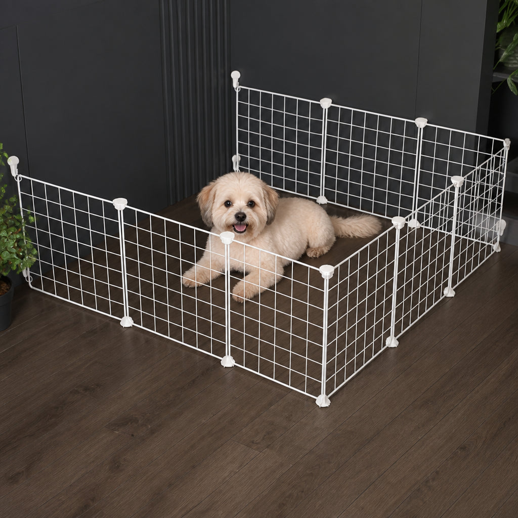 Petmarlow Anti-Escape Mesh & Adjustable Steel Frame Puppy Fence
