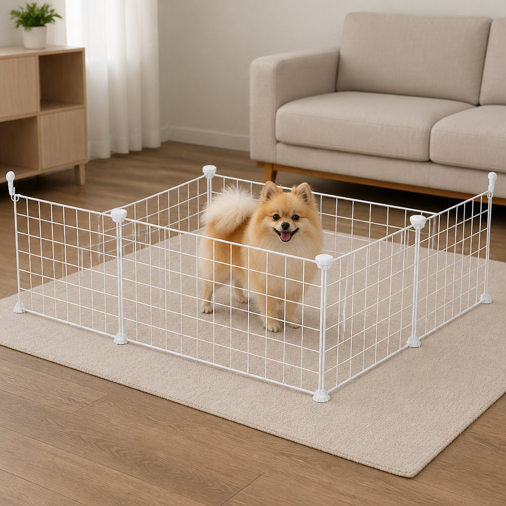 Petmarlow Anti-Escape Mesh & Adjustable Steel Frame Puppy Fence – view 2