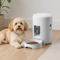 DogBedHouse App-Controlled & Portion-Controlled Pet Feeder (8.5-Cup Hopper) – White video Feeder