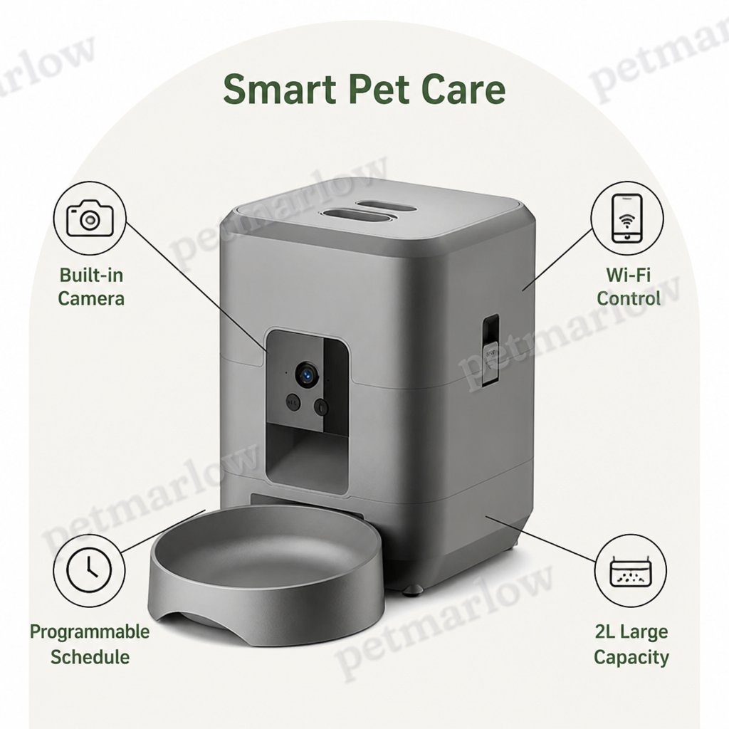 Petmarlow App-Controlled Wi‑Fi Camera Automatic Pet Feeder (2L Capacity) – view 4