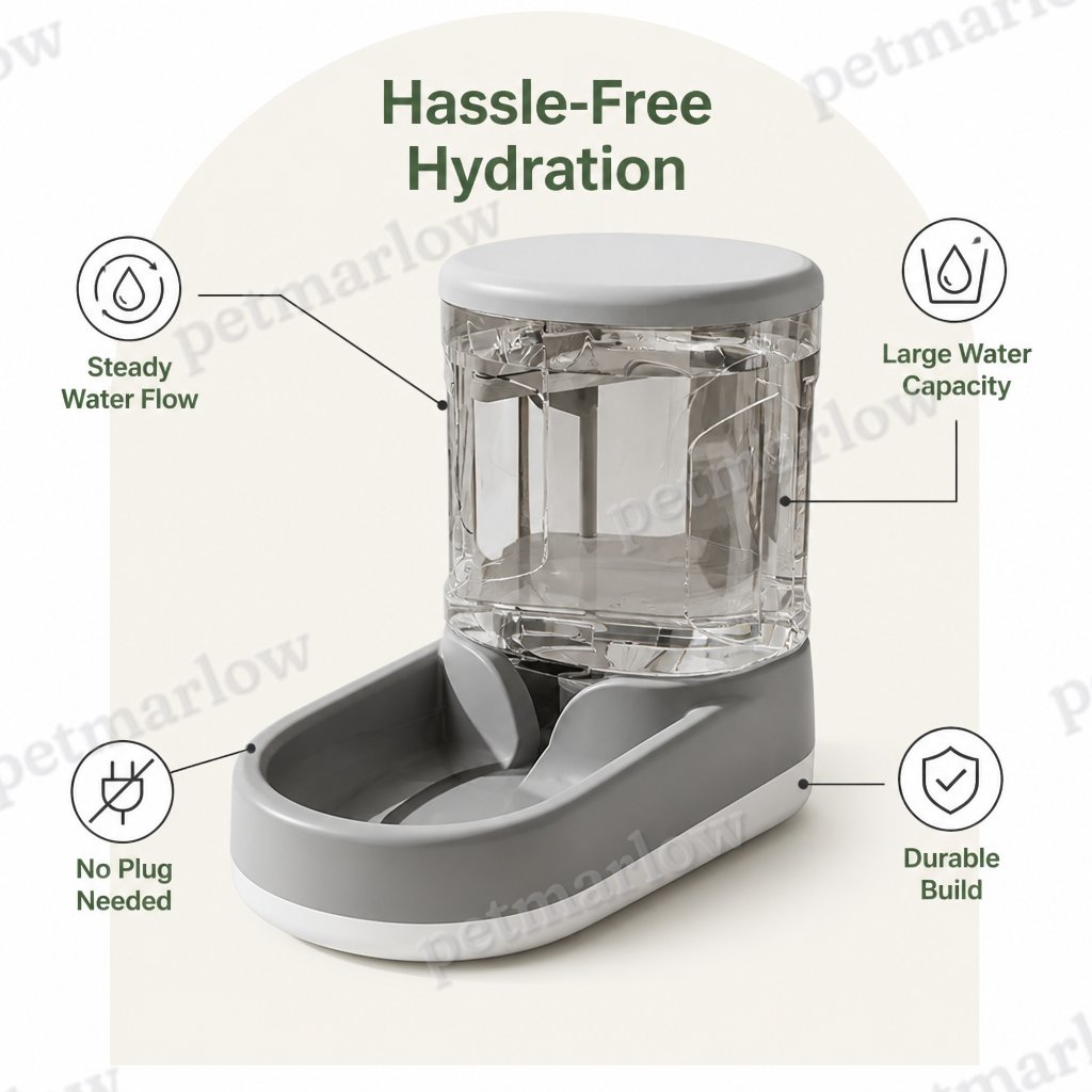 Petmarlow Automatic Continuous Flow Water Fountain & Feeder – view 4