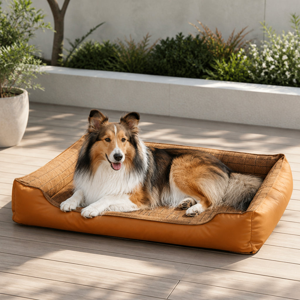DogBedHouse Bite-Resistant Bamboo-Mat Dog House (Pre-Assembled)