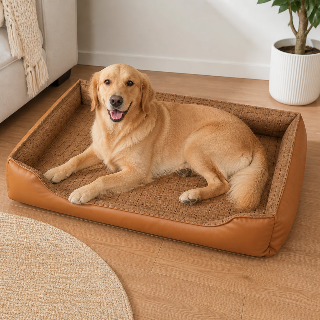 DogBedHouse Bite-Resistant Bamboo-Mat Dog House (Pre-Assembled) – S