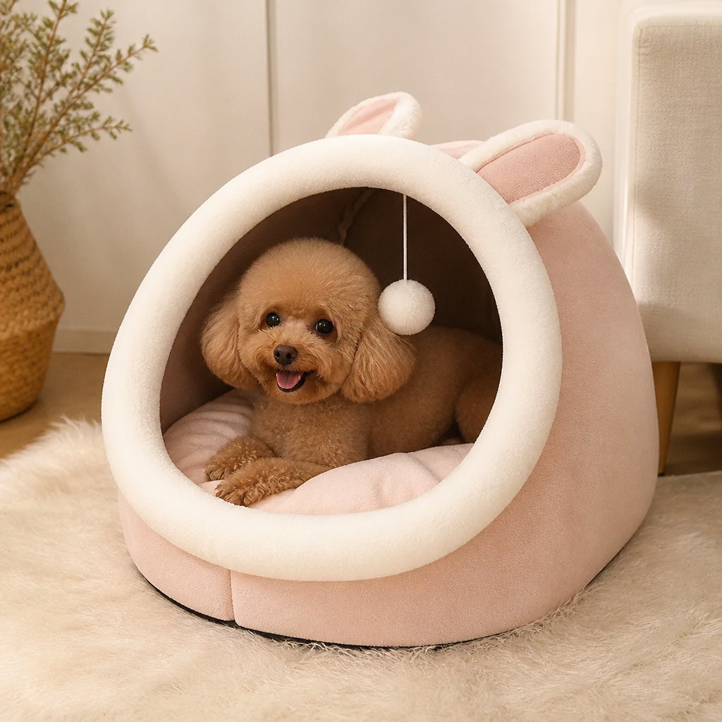 Petmarlow Breathable High-Rebound & Detachable Washable Cat Cave Bed