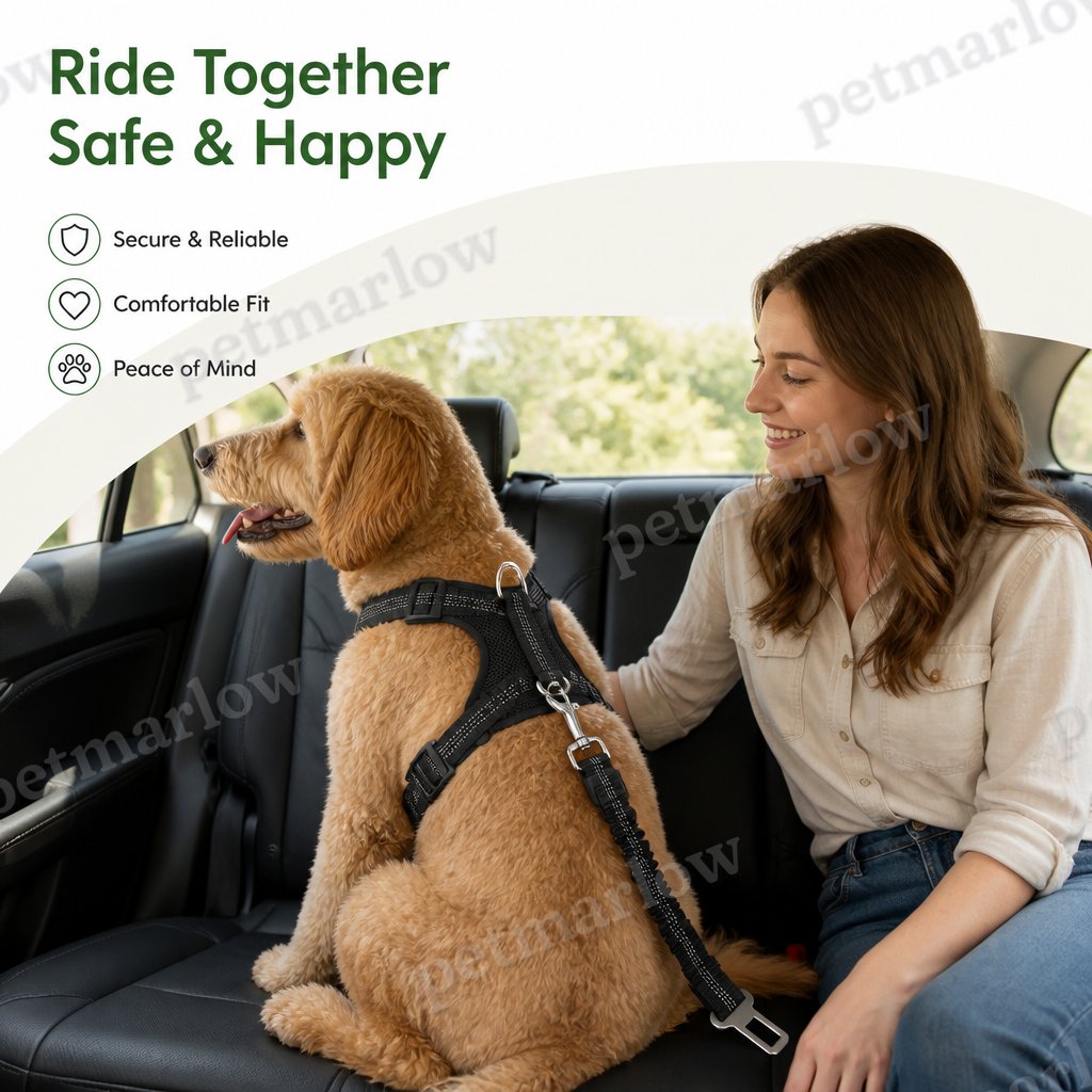 Petmarlow Breathable Mesh & Elastic Tether Dog Car Harness – view 5