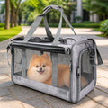 Petmarlow Breathable Mesh & Foldable Airline-Approved Travel Carrier – Gray