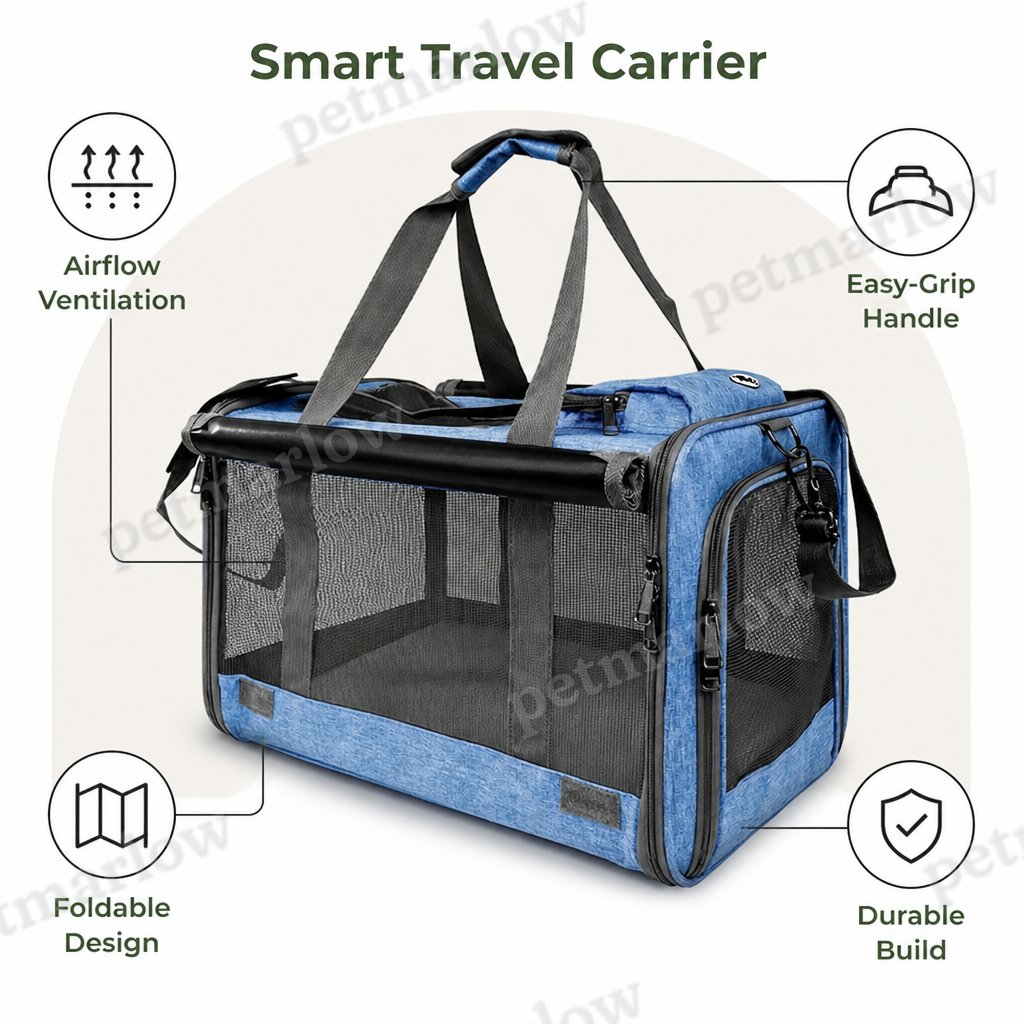 Petmarlow Breathable Mesh & Foldable Airline-Approved Travel Carrier – view 4