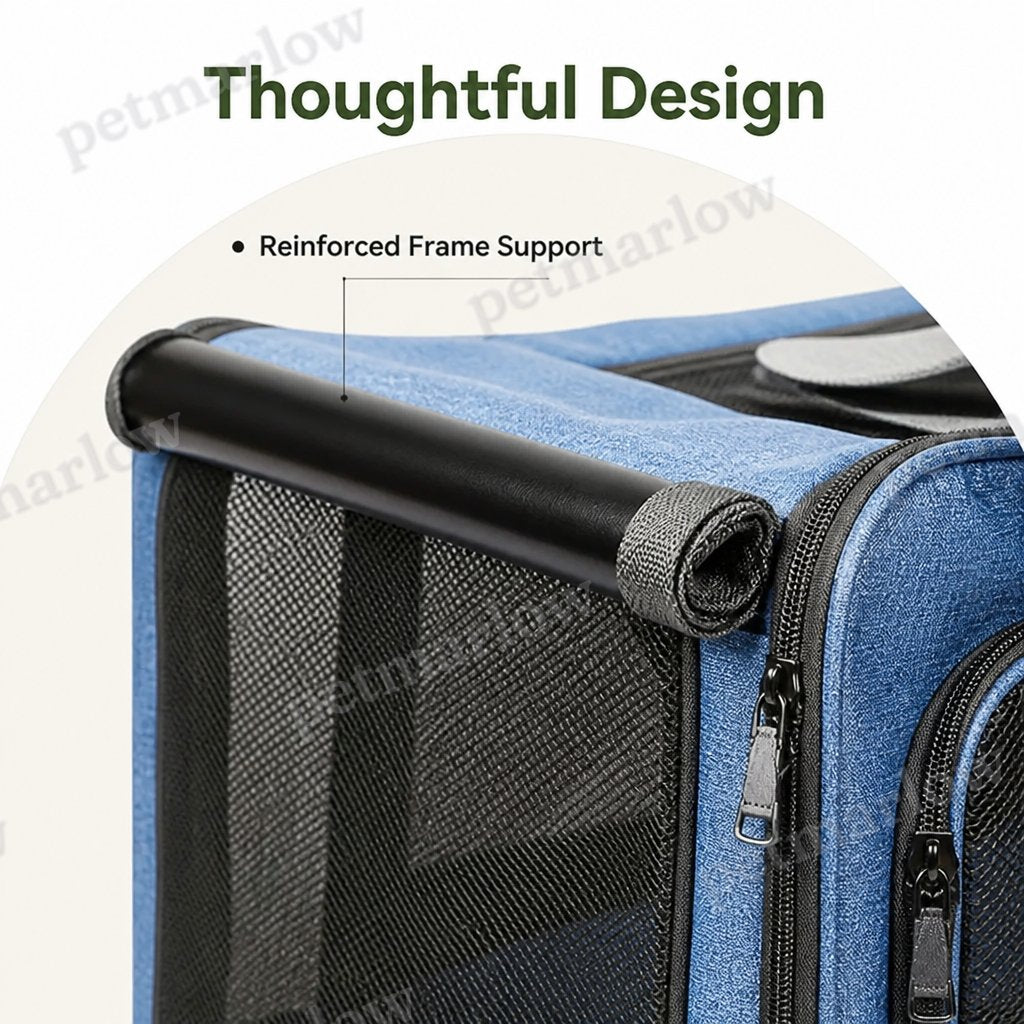 Petmarlow Breathable Mesh & Foldable Airline-Approved Travel Carrier – view 6