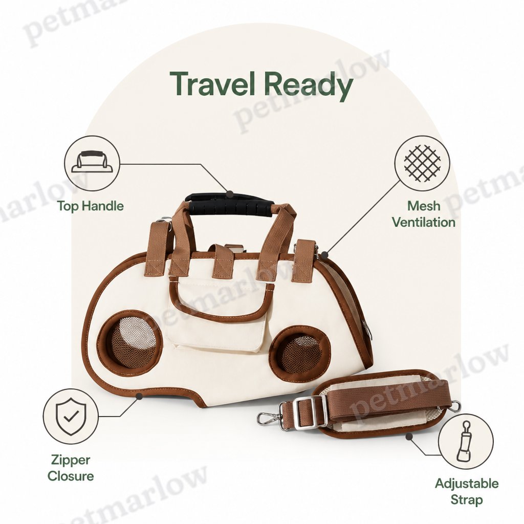 Petmarlow Breathable Mesh & Internal Safety Leash Sling Backpack – view 3