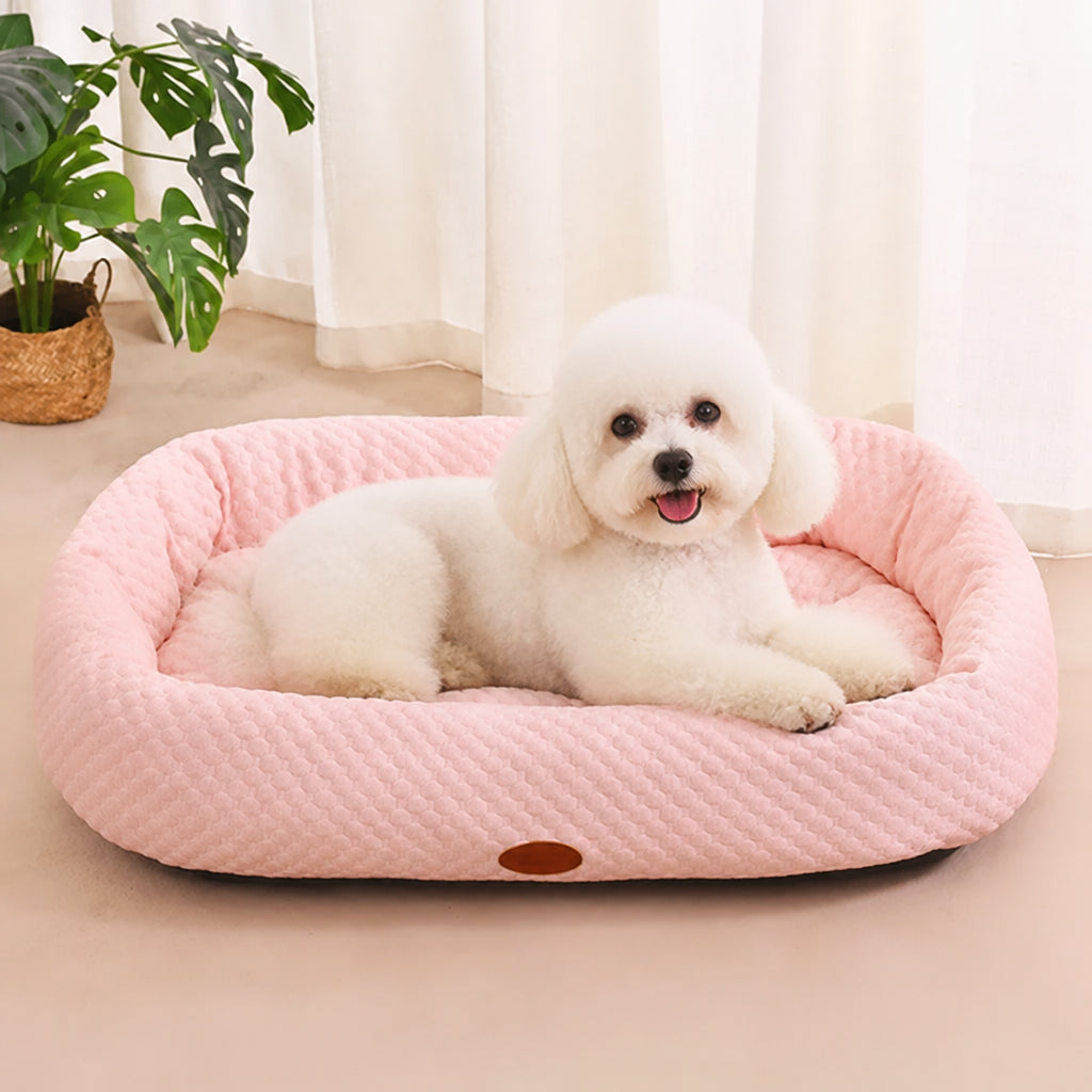 Petmarlow Breathable Mesh & No-Power Cooling Dog Bed (Removable Cover) – Pink / S