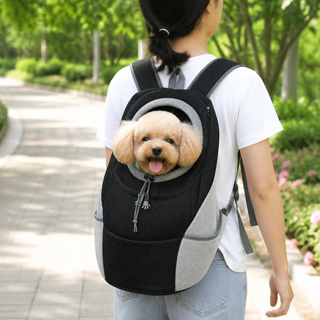 Petmarlow Breathable Mesh & Padded Pet Backpack Carrier (Front/Back Convertible)