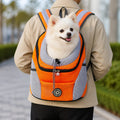 Petmarlow Breathable Mesh & Padded Pet Backpack Carrier (Front/Back Convertible) – orange / S - 11.8 × 6.3 × 13.8 in