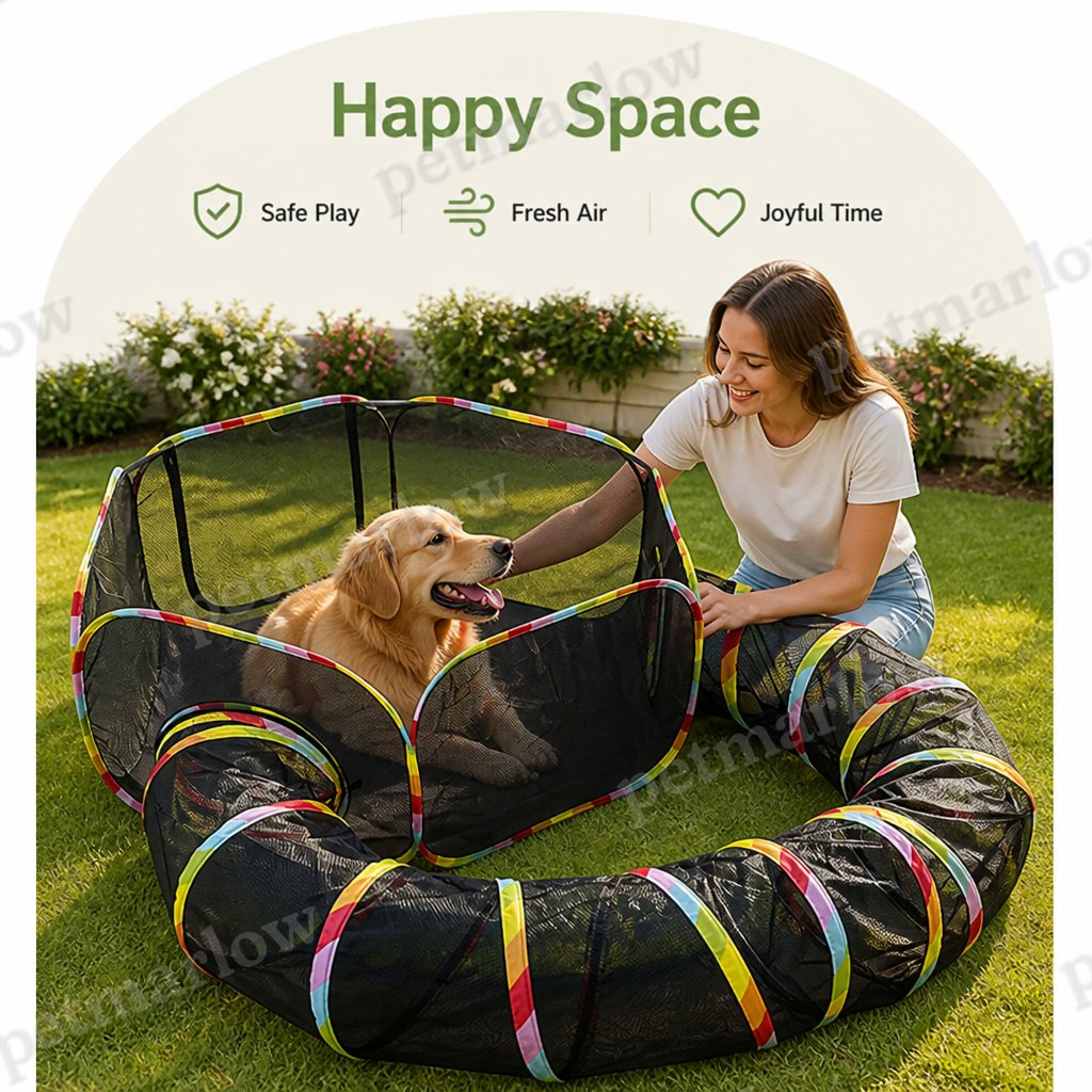 Petmarlow Breathable Mesh & Waterproof Cat Playpen (Pop-Up Tent & Tunnel) – view 5