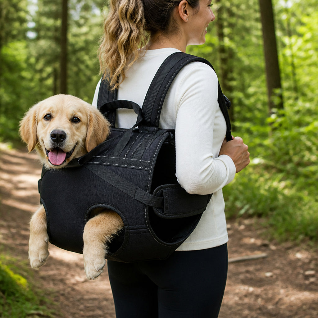 Petmarlow Breathable Oxford Cloth & Padded Straps Dog Carrier Backpack – Black / M