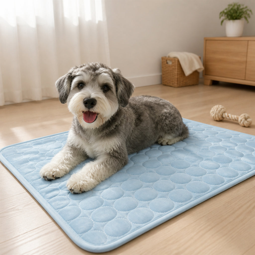 Petmarlow Breathable Polyester Cooling Mat (Washable Cover) – Light Blue Color / XS: 15.75*11.81inch