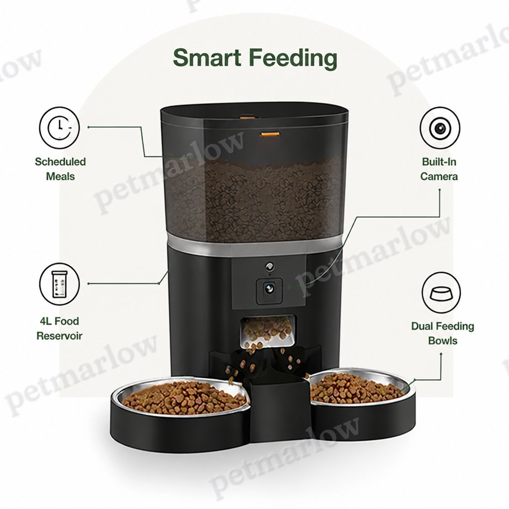 Petmarlow Built-In Camera & Portion-Control Automatic Feeder (4L) – view 4