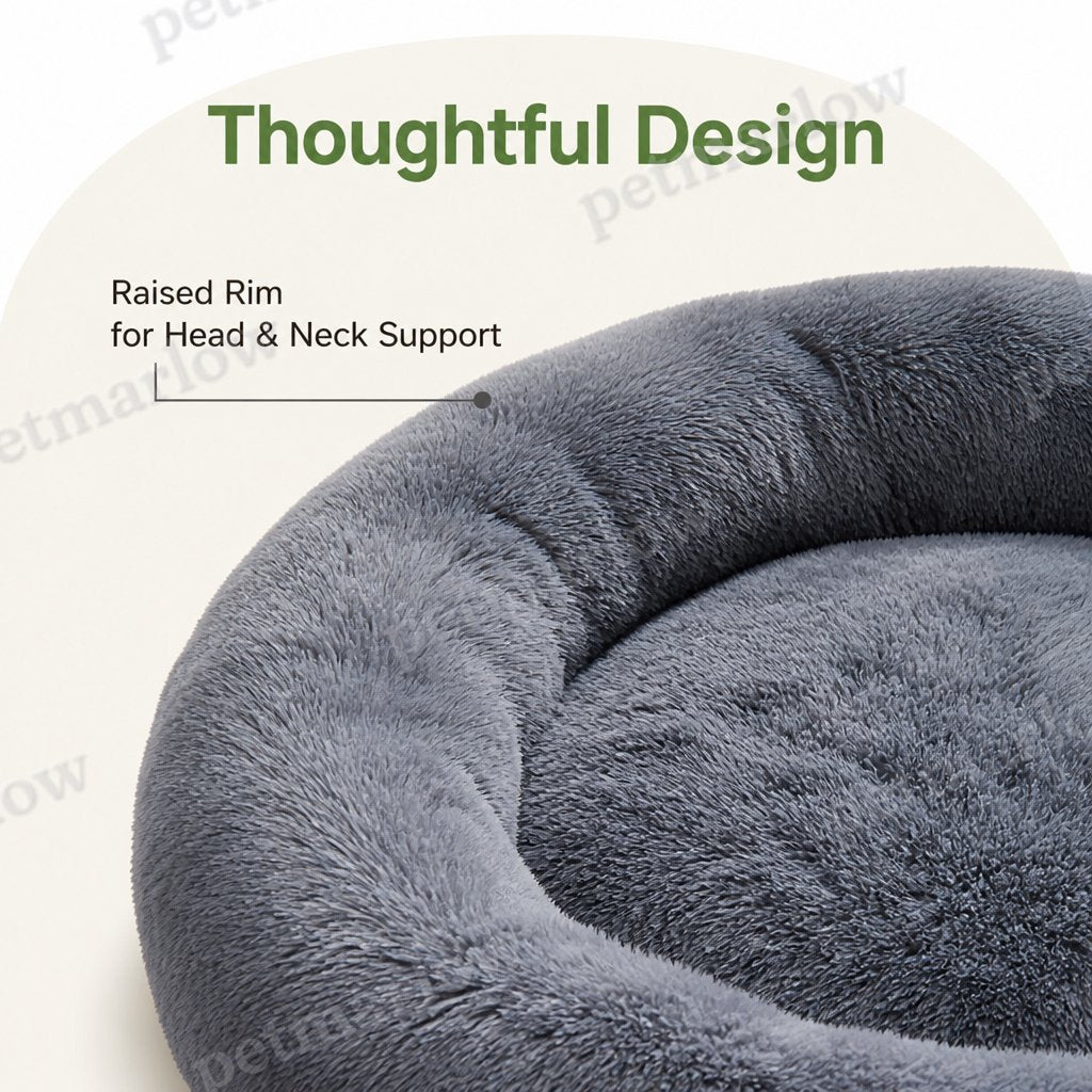 Petmarlow Calming Plush Polyester Donut Bed – view 5