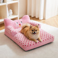 Petmarlow Calming Washable & Non-Slip Sofa Bed (Removable Cover) – Pink / S-19.69*14.17*5.91inch