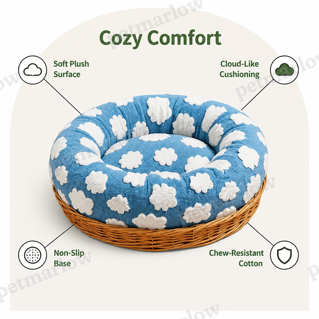 Petmarlow Chew-Resistant Cotton & Anti-Slip Donut Dog Bed – view 4