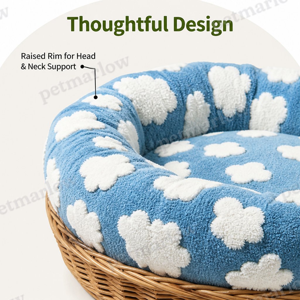 Petmarlow Chew-Resistant Cotton & Anti-Slip Donut Dog Bed – view 6