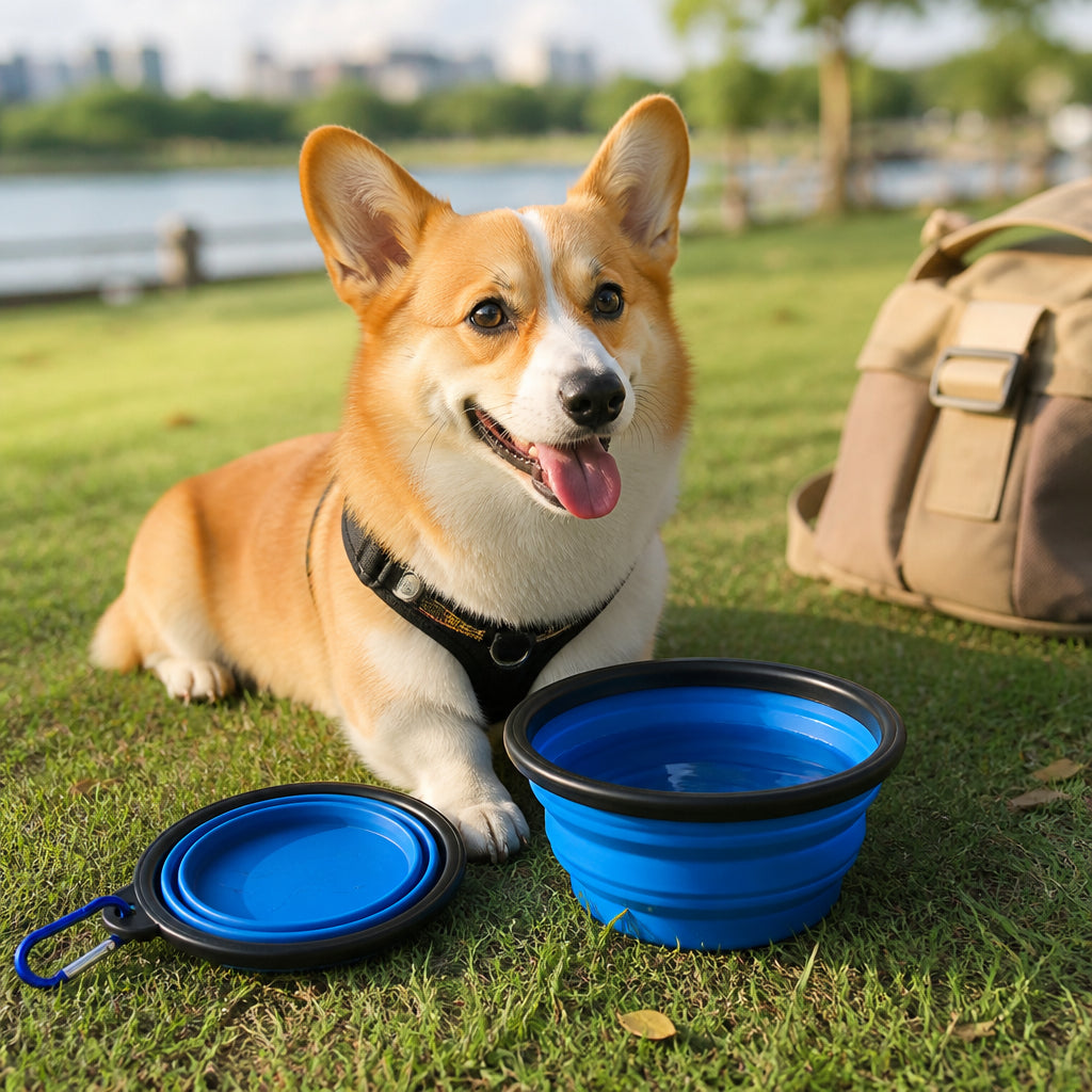 Petmarlow Collapsible Food-Grade Silicone Travel Bowl