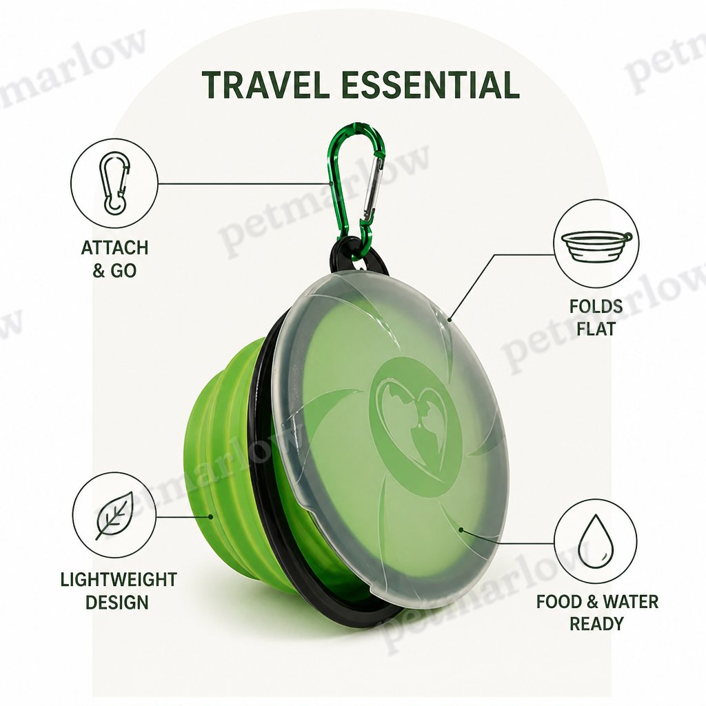 Petmarlow Collapsible Silicone & Travel-Friendly Dog Bowl – view 4