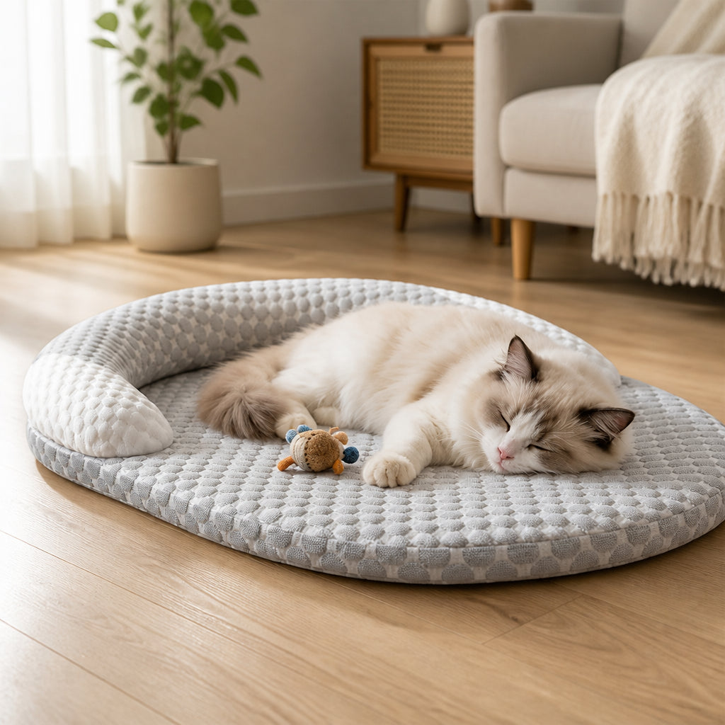 Petmarlow Cooling Breathable Raised-Neck Dog Bed (Washable)