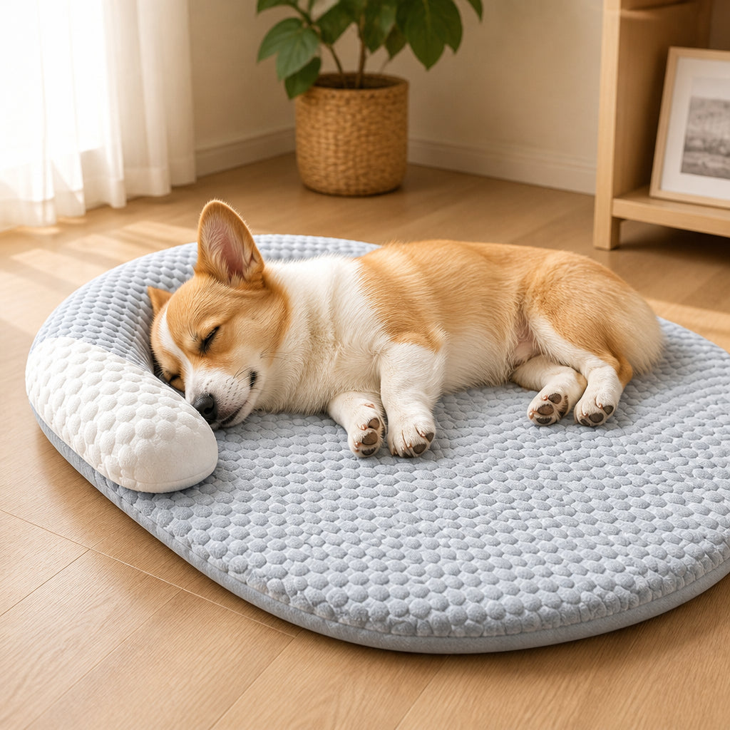 Petmarlow Cooling Breathable Raised-Neck Dog Bed (Washable) – M-(18*12in)