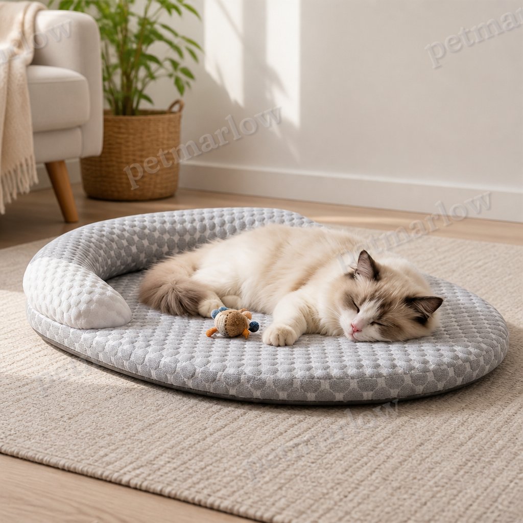 Petmarlow Cooling Breathable Raised-Neck Dog Bed (Washable) – view 4