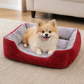 Petmarlow Cozy All-Season Corduroy Dog Bed (Multiple Sizes) – Corduroy Red Kennel / S 19.6*15.7*4.7in