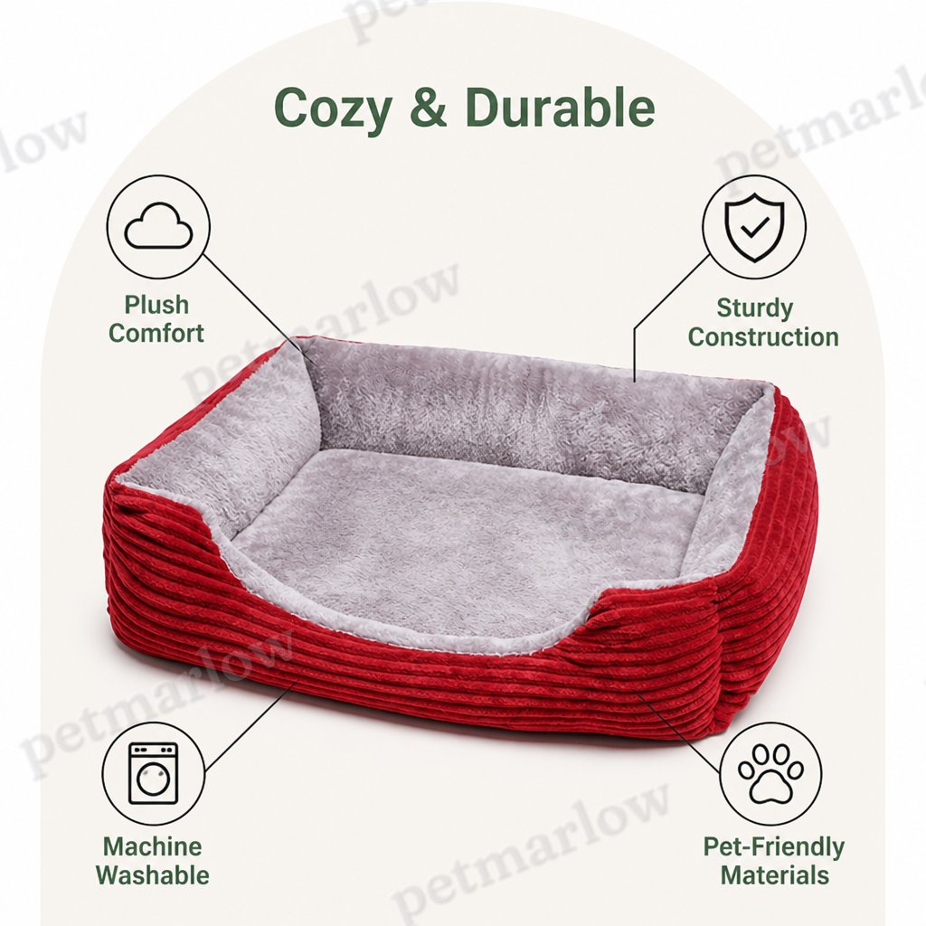 Petmarlow Cozy All-Season Corduroy Dog Bed (Multiple Sizes) – view 4