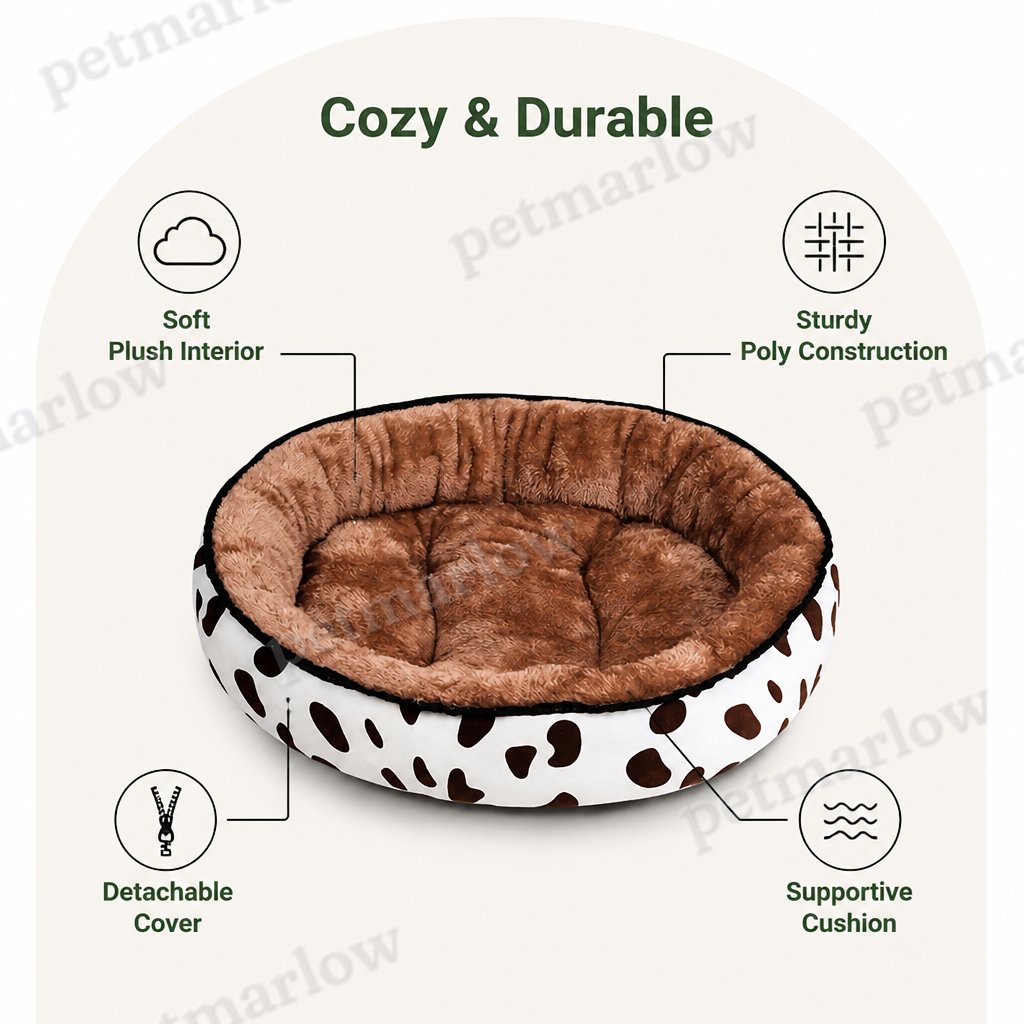 Petmarlow Cozy Plush Polyester & Detachable Cover Pet Bed – view 4