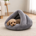 Petmarlow Cozy Triangular Nook & Soft Polyester Pet Bed – Light Grey / S：15.75inch