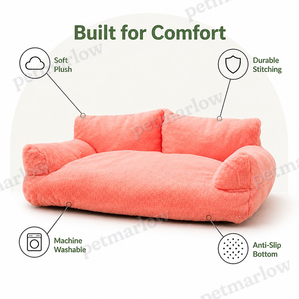 Petmarlow Cozy Winter Washable Dog Bed (Anti-Slip Base) – view 5