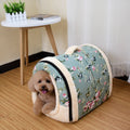 Petmarlow Detachable Washable Leather Pet Mat (Hand Washable) – Blue Flowers / M - 17.7 × 13.8 in