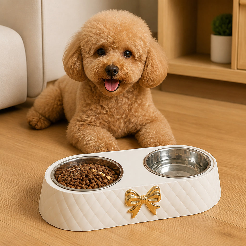 Petmarlow Double Stainless Steel & Non-Slip Feeding Bowl