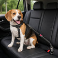 DogBedHouse Dual-Safety Shock-Absorbing Dog Car Seat Belt (Adjustable 16-26 in) – black