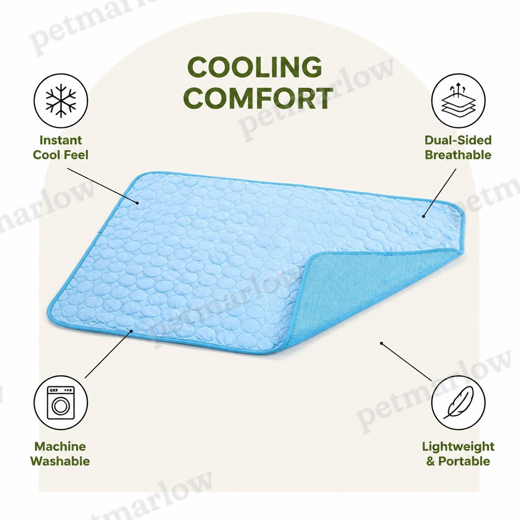 Petmarlow Dual-Sided Ice Silk & Breathable Mesh Cooling Mat (Machine Washable) – view 3