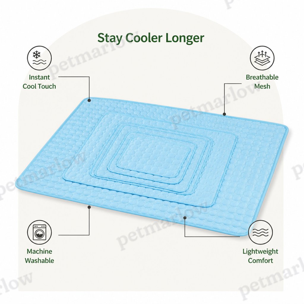Petmarlow Dual-Sided Ice Silk Cooling Pet Mat (Machine Washable) – view 6